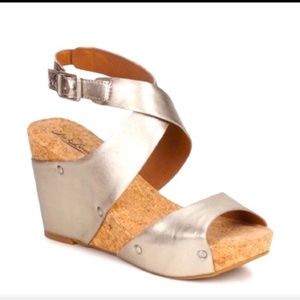 Lucky Brand Leather Wedge Sandals